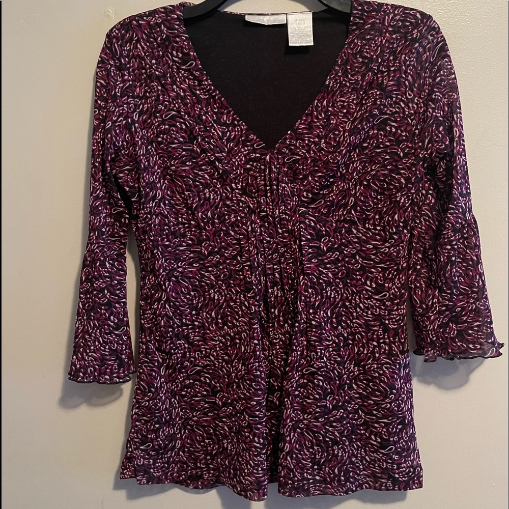 Worthington Top Small 3/4 Bell Sleeves